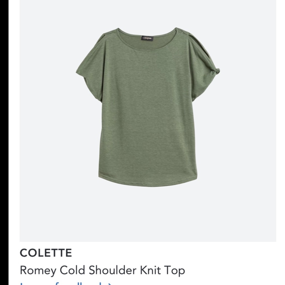 NWT Stitch Fix Colette Romey Olive Cold Shoulder Knit Top size M